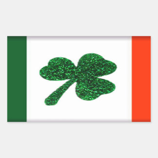 Ireland Shamrock Flagga Sticker Rektangulärt Klistermärke