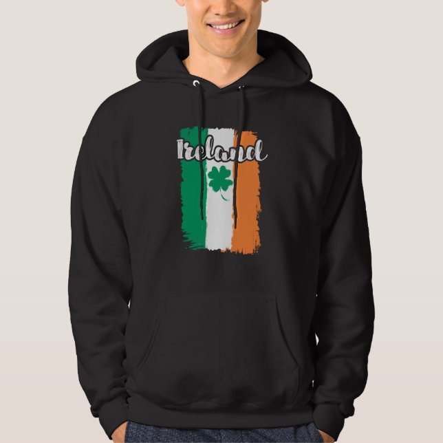 Ireland shamrock St Patrick's Day Hoodie (Framsida)