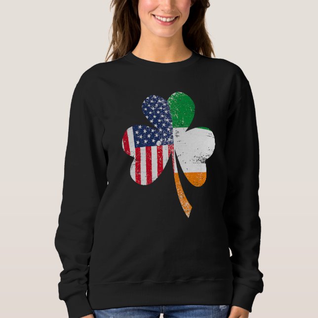 Ireland Shamrock St Patricks Day IRISH US FLAG Pre T Shirt (Framsida)