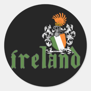 Ireland Shield Sticker Runt Klistermärke