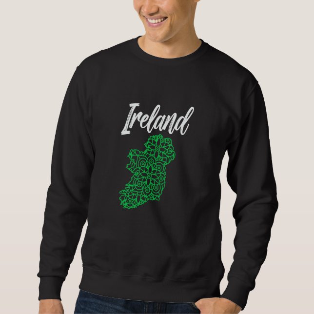 Ireland St Patricks Day Leprechaun Gaelic Irish St Lång Ärmad Tröja (Framsida)