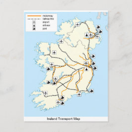 Ireland Transport Karta, Irish vycard. Vykort