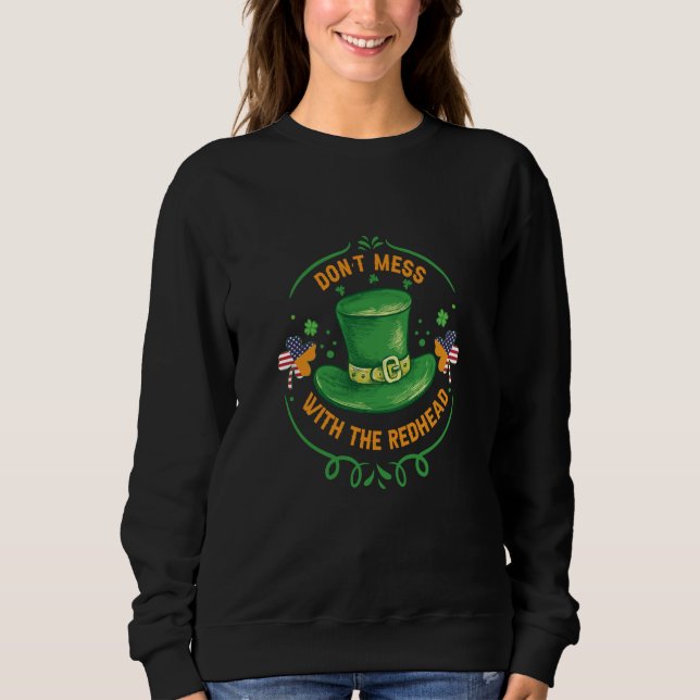 Ireland USA Flag Shamrock I Don't Mess with the Re T Shirt (Framsida)