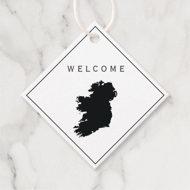Ireland Welcome Bag Gift Märkre, Bröllop Helg Gåvor Etiketter (Framsida)