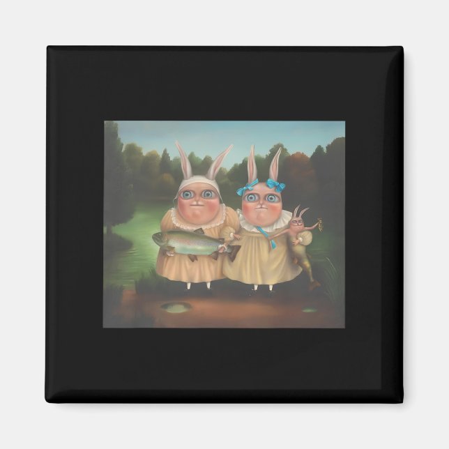 Irena Aizen Rabbits Cute Bunny Rabbit Älskare Påsk Magnet (Framsidan)