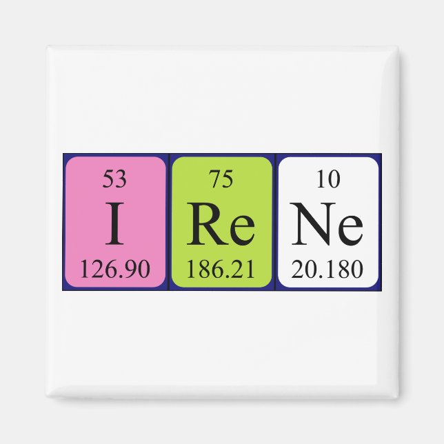 Irene Perioe bord namn magnet (Framsidan)