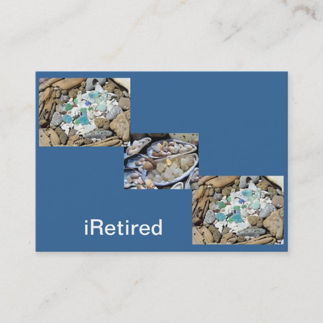iRetired pension för visitkortblåttstrand Visitkort (Framsida)