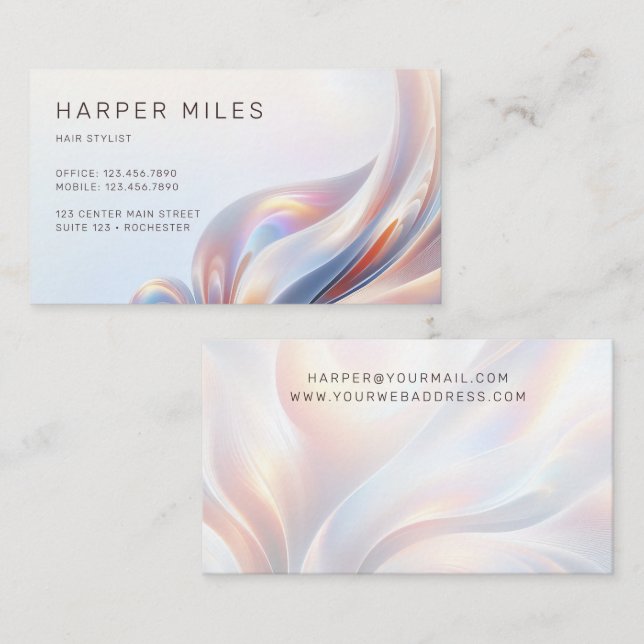 iridecent  visitkort (Fram/baksida)