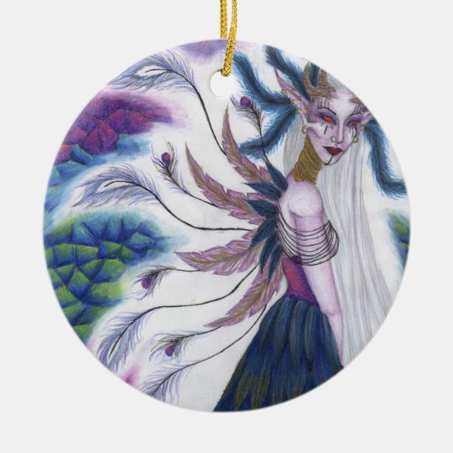 Iridescencerundaprydnad Julgransprydnad Keramik (Framsidan)