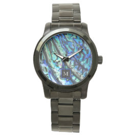 Iridescent Abalone Snäcka Monogram Armbandsur