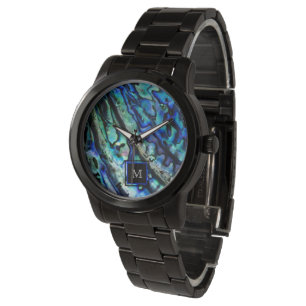Iridescent Abalone Snäcka Monogram Armbandsur