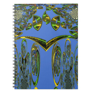 Iridescent Art Print med Golden Abstract Design Anteckningsbok