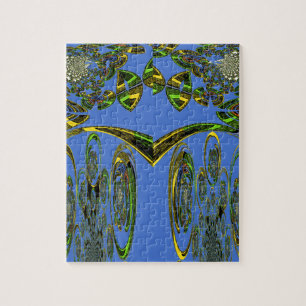Iridescent Art Print med Golden Abstract Design Pussel