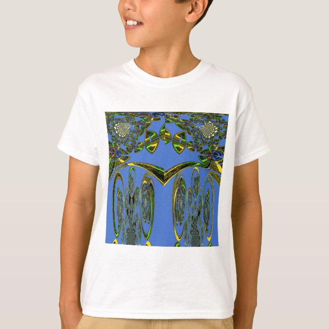 Iridescent Art Print med Golden Abstract Design Tee Shirt (Framsida)