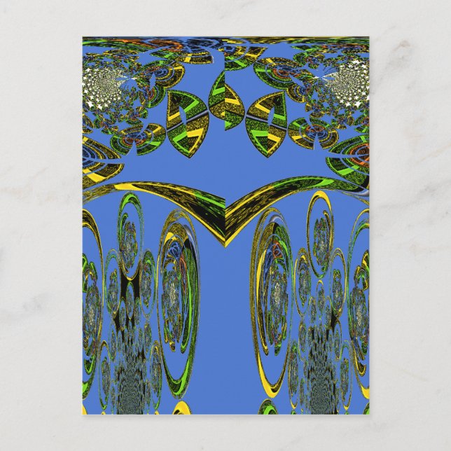 Iridescent Art Print med Golden Abstract Design Vykort (Framsida)
