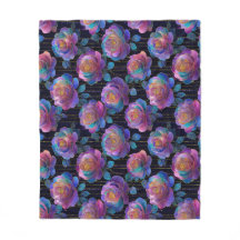 Iridescent Blommigt Wrapping with Red Ribbon Bow