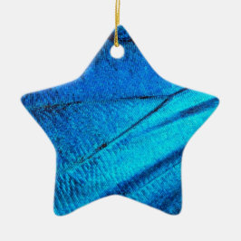 Iridescent Blue Butterfly Vinge Julgransprydnad Keramik