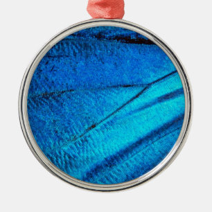 Iridescent Blue Butterfly Vinge Julgransprydnad Metall