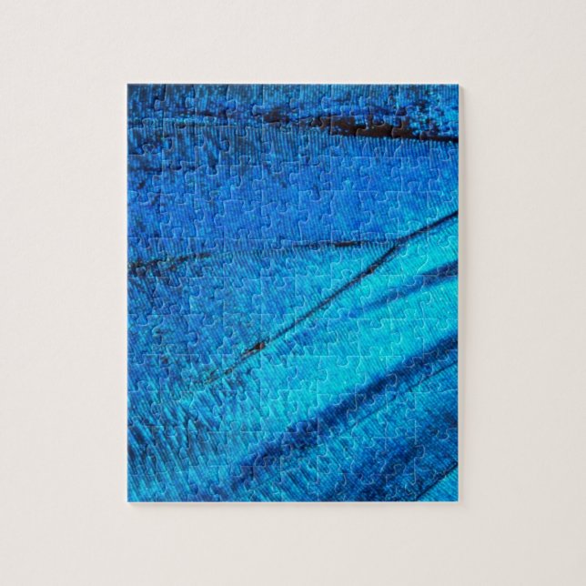 Iridescent Blue Butterfly Vinge Pussel (Vertikal)