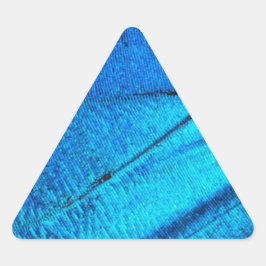 Iridescent Blue Butterfly Vinge Triangelformat Klistermärke