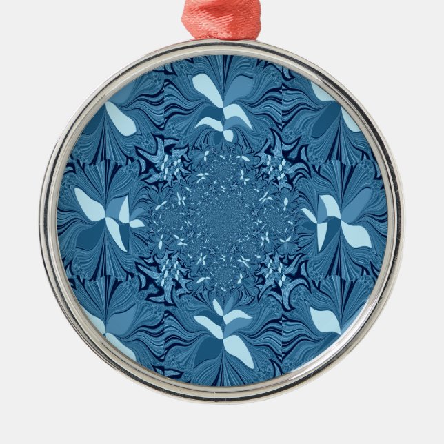 Iridescent blue. julgransprydnad metall (Framsidan)
