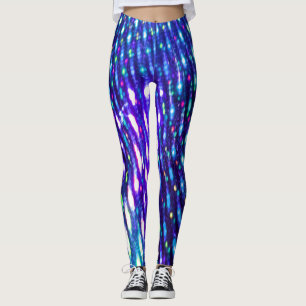 Iridescent Blue Ljus Multifärgad Leggings Bright
