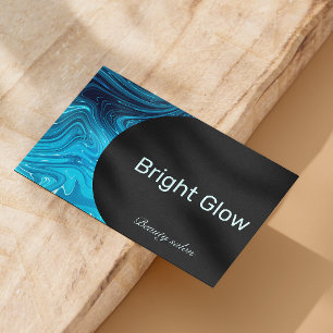 Iridescent Blue Teal Aqua Esthetician Qr Code Visitkort