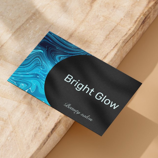 Iridescent Blue Teal Aqua Esthetician Qr Code Visitkort (Iridescent Blue Teal Aqua Esthetician Qr Code Business Card)