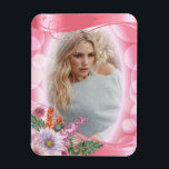 Iridescent Bokeh Rosa & Söt Flowers - DIY Photo Magnet<br><div class="desc">DIY Photo. Iridescent Bokeh Rosa and Söt Blommigt redo för att du ska kunna anpassa dig. Den här designen fungerar underbart för alla typer av foton. 📌 Om du behöver anpassa ytterligare klickar du på knappen "Klicka för att anpassa ytterligare" eller "Anpassa eller redigera design"och användor verktyg för att ändra...</div>