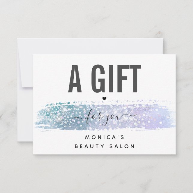 Iridescent Brush Stroke Modern Beauty Salon Spa (Framsida)