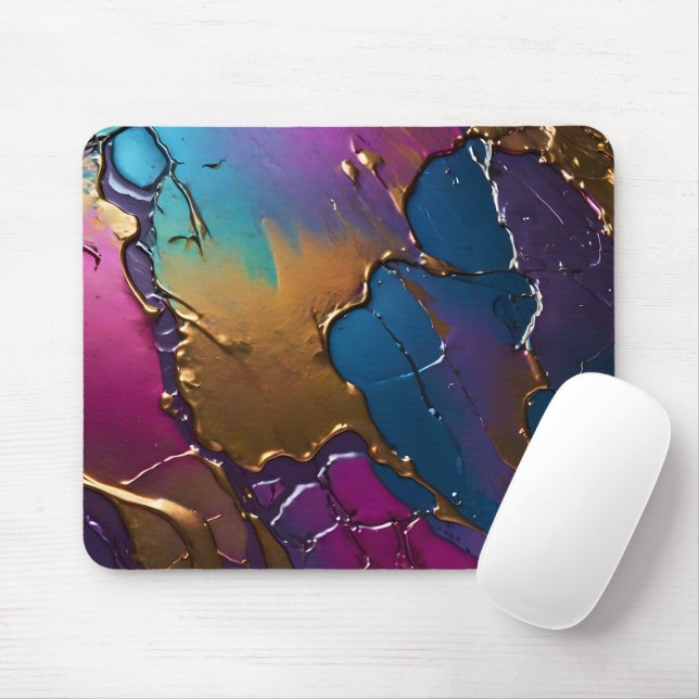 Iridescent Brushed Metall Musmatta (Med mus)