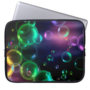 Iridescent Bubble on Black Laptop Fodral