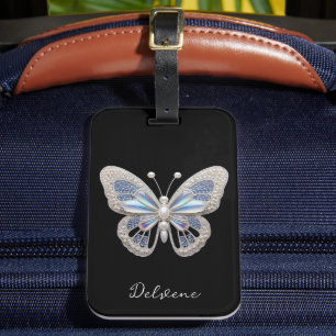 Iridescent Butterfly Elegance Bagagebricka