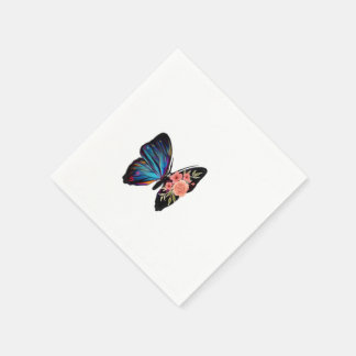 Iridescent Butterfly Floral Cocktail Napkins - Bri Pappersservett