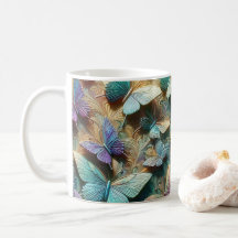 Iridescent Butterfly Garden Mug