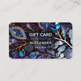 Iridescent Crystal Gemstones, Blue, Lavender Visitkort