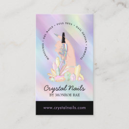 Iridescent Crystal Nail Technician Beauty Salon Bu Visitkort
