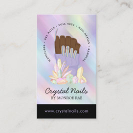 Iridescent Crystal Nail Technician Beauty Salon Bu Visitkort