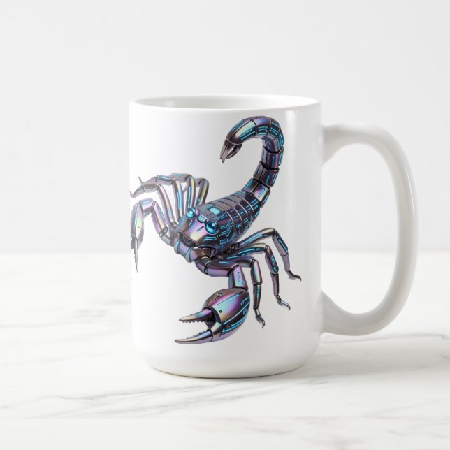 Iridescent Cyber Scorpion Mechanical Art Kaffemugg (Höger)