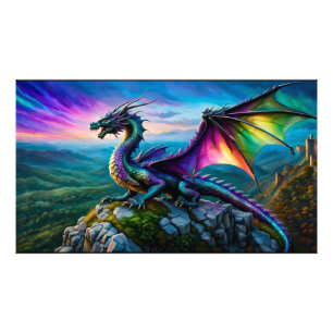 Iridescent Dragon Guards hans land Fototryck