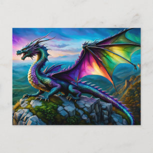 Iridescent Dragon Guards hans land Vykort