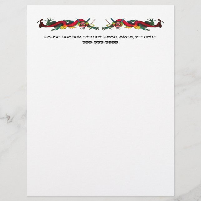 Iridescent Dragons letterhead Brevhuvud (Framsida)