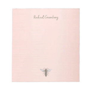Iridescent drottning Bee Embossed Text om Ro Guld Anteckningsblock