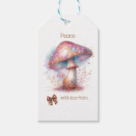 Iridescent Enchanted Garden Mushroom Presentetikett