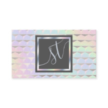 Iridescent Faux Holografiska Mönster Monogram