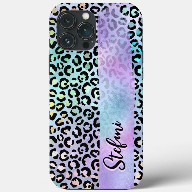 Iridescent Foil Rainbow Leopard Lila (Baksida)
