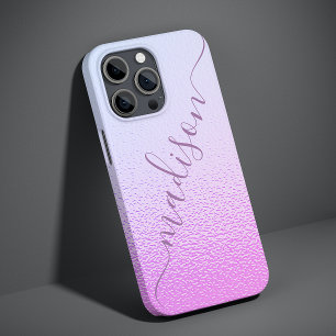 Iridescent Girly Pink Shimmer Personalized Name