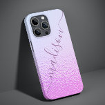 Iridescent Girly Rosa Shimmer Personlig Namn<br><div class="desc">Iridescent Girly Rosa Shimmer Personlig Namn iPhone 14 Smart Phone Case har en modern rosa och Blue iridescent shimmer mönster med din personlig namn i lila-handskriven calligraphy-skripttypografi. Designad av ©Evco Studio www.zazzle.com/store/evcostudio</div>