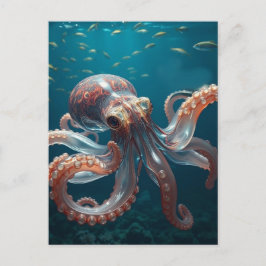 Iridescent Glass Octopus Art | Deep Sea Fantasy   Vykort