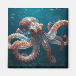 Iridescent Glass Octopus Art | Deep Sea Life Magnet
